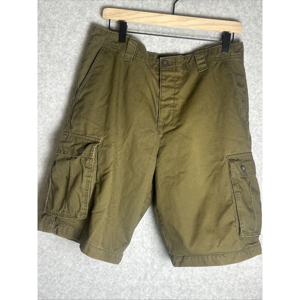Rio Mengs Olive Green Cargo Shorts 36”W x 10” Inseam Rugged Cotton Hiking Walk